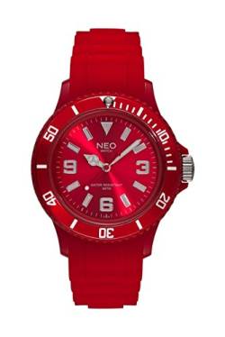 NEO watch Nice-1 N1-010 Unisex-Armbanduhr mit Silikonarmband, Rot von NEO watch