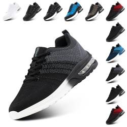 NEOKER Turnschuhe Damen Herren Laufschuhe Sportschuhe Running Shoes Tennisschuhe Air Sneakers Fitnessschuhe Leicht Outdoor Weit Gym Grau EU 39 von NEOKER