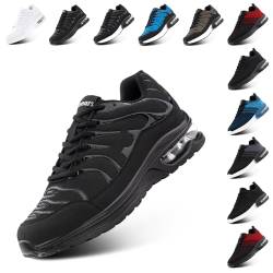 NEOKER Turnschuhe Damen Herren Laufschuhe Sportschuhe Running Shoes Tennisschuhe Air Sneakers Fitnessschuhe Leicht Outdoor Weit Gym Schwarz EU 36 von NEOKER