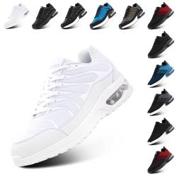 NEOKER Turnschuhe Damen Herren Laufschuhe Sportschuhe Running Shoes Tennisschuhe Air Sneakers Fitnessschuhe Leicht Outdoor Weit Gym Weiß EU 39 von NEOKER