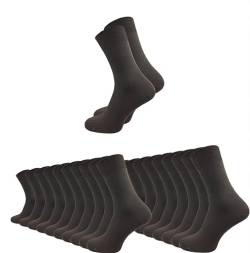 Basicsocken für Damen und Herren aus 100% Baumwolle - Ohne drückende Naht - mit venenfreundlichem Komfortbund (10 Paar) (as3, numeric, numeric_43, numeric_46, regular, regular, Braun) von NERS