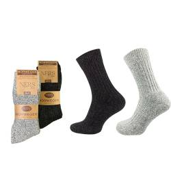 NERS 6 Paar Norweger Socken für Damen und Herren aus Wolle. Wintersocken mit weiche Frotteesohle (DE/NL/SE/PL, Numerisch, 39, 42, Regular, Regular, Grau/Anthrazit) von NERS