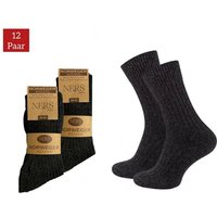 NERS Norwegersocken für Damen und Herren aus Wolle (12-Paar) Wintersocken mit weicher Frotteesohle von NERS