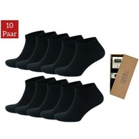 NERS Sneakersocken 10 Paar für Damen und Herren aus gekämmter Baumwolle, ohne Naht (10-Paar, 10 Paar) mit Komfortbund, ALLTAG & SPORT von NERS