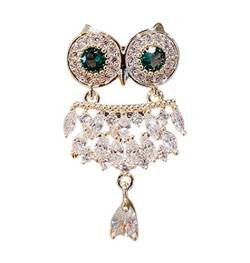 Damen Brosche Elegant Eule Broschen Kristall Diamant Hochzeitsblumenstrauß Strass Überzogen Kristallschals Schal Brosche Pins for Frauen Damen Brosche Elegant Vintage von NESPIQ