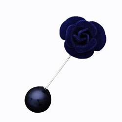 Damen Brosche Elegant Rose Brosche Doppelköpfige Perlenschmuck Pin Pullover Cardigan Schal Schnalle Camellia Form Elegante Freundinnen Party Geschenk Damen Brosche Elegant Vintage (Color : Blue) von NESPIQ