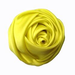 Damen Brosche Elegant Stoff Rose Brosche Blumenbrosche Mode Brosche Professionelle Montage Schmuck Werkzeugmänner Und Frauen Hochzeit Bankett Damen Brosche Elegant Vintage (Color : Lemon yellow) von NESPIQ