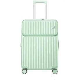 NESPIQ Handgepäck Koffer Handgepäck, Äußerst Robuster Koffer, Gepäckbeständig, Harter, Leichter Aluminiumrahmen Großer Koffer (Color : Grün, Size : 24inch) von NESPIQ