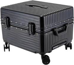 NESPIQ Handgepäck Koffer Handgepäck 20-Zoll-Koffer Mit Breitem Griff, Hartschale Mit Aluminiumrahmen, Spinnerräder Großer Koffer (Color : Black, Size : 20inch) von NESPIQ