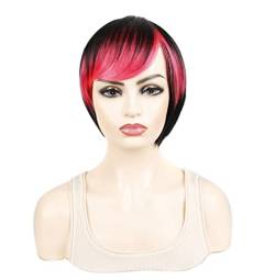 Perücken Frauen Perücken Farbe Kurze Glatte Haare Perücken Natürliche Perücken Synthetische Perücke Pixie Cut Perücken Perücken Damen (Color : D, Size : A) von NESPIQ