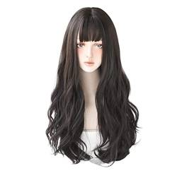 Perücken Long Wavy Wigs For Women Synthetic Heat Resistant Fiber Wig Sweet Girl Wig Perücken Damen (Color : D, Size : 26in) von NESPIQ