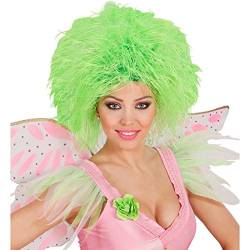 NET TOYS Neongrüne Wuschel Damenperücke Fee Perücke Elfe Wuschelkopf Party Haarperücke Fizzy Punk Wig Wuschelkopf Haare Bunte Faschingsperücke Märchen Kostüm Zubehör von NET TOYS