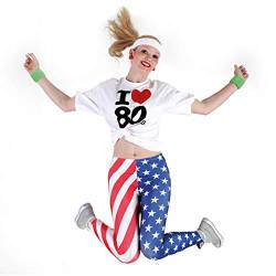 NET TOYS Stylische Amerika Leggings für Damen - S/M (36-42) - Aufregende Frauen-Pants Jeggings Stretch-Hose Stars & Stripes - Perfekt angezogen für Mottoparty & Karneval von NET TOYS