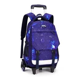 NETFEN Trolley Rucksack mit 6 Rollen, Rucksack Rollen Trolleytasche,16 Zoll Nylon Jungen Maedchen Trolley Schulranzen Abnehmbare Schulrucksack Trolley für Schulreisen von NETFEN