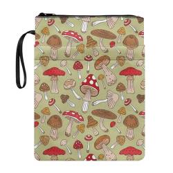 NETILGEN Red Mushroom Green Book Sleeve for Book Lovers Book Cover Book Protector for Paperback Purse Book Sox Storage Bag for Women Men Kids von NETILGEN