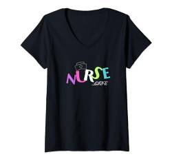 Damen Krankenschwester-Design für Frauen, lustige Stillschule T-Shirt mit V-Ausschnitt von NEW BUSNIESS