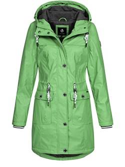 NEW VIEW Damen Regenjacke wasserabweisender Parka Annika Long mit Kapuze Grün (Loden Frost) L von NEW VIEW