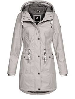 NEW VIEW Damen Regenjacke wasserabweisender Parka Annika Long mit Kapuze kitt L von NEW VIEW