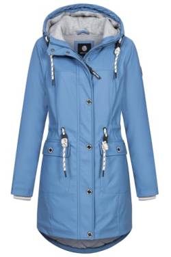 NEW VIEW Damen Regenjacke wasserabweisender Parka mit Kapuze L60273FC13 Blau (Scandi Blue) S von NEW VIEW