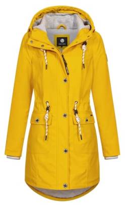 NEW VIEW Damen Regenjacke wasserabweisender Parka mit Kapuze L60273FC13 Gelb (Golden Rod) S von NEW VIEW