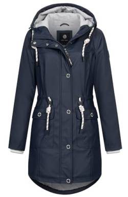 NEW VIEW Damen Regenjacke wasserabweisender Parka mit Kapuze L60273FC13 Navy (Dark Sapphire) S von NEW VIEW