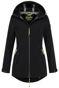 NEW VIEW Damen Softshelljacke L60340FC00 Funktionsjacke mit Kapuze wasserdicht Schwarz (Black) S von NEW VIEW