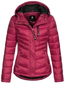 NEW VIEW Damen Steppjacke Tessa Short gesteppte Jacke mit Kapuze Pink (Sangria Metallic) L von NEW VIEW
