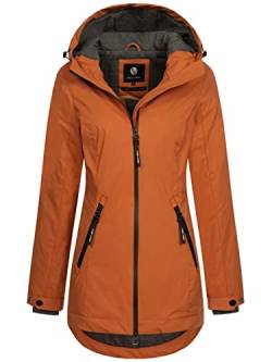 NEW VIEW Damen wasserabweisende Regenjacke Lia mit Kapuze Terracotta (Bombay Brown) L von NEW VIEW