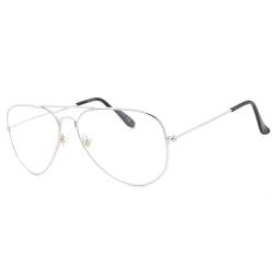 NEWVISION® Lesebrille Lesehilfe für Herren Damen,Unisex Vintage Pilotenbrille Metall Brille,Retro Brillenfassungen,Pilotenbrille Karneval Damen (NV8132 Silber, 2.5, multiplier_x) von NEW VISION
