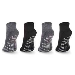 NEWCHAO 4 Paar rutschfeste Socken Anti-Rutsch-Socken für Frauen, Männer, Grip-Socken für Yoga Home Barre Pilates Hospital Workout von NEWCHAO