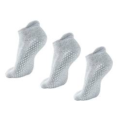 NEWCHAO Grip Rutschfeste Anti Rutsch Socken für Frauen und Männer, 3 Paar Unisex Socken für Yoga Home Workout Barre Pilates Schwangerschaft von NEWCHAO