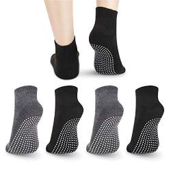 NEWCHAO Rutschfeste Socken, 4-Paar Unisex Anti Rutsch Yoga Home Training Socken Barre Pilates Krankenhaus Erwachsene Männer Frauen von NEWCHAO