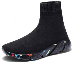 NEWCOLOR Unisex Mode Slip auf hohem Schnitt Walking Trainer Komfort Paar Loafer Schuhe Stricken Fitness-Studio Lauf Turnschuhe von NEWCOLOR