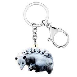 NEWEI Acryl Cute Possum Schlüsselanhänger Possum Schmuck für Damen Frauen Autoschlüssel Handtasche Charms (Grau) von NEWEI