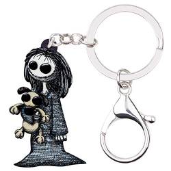 NEWEI Acryl Halloween Horror Schädel Zombie Schlüsselanhänger Voodoo Puppe Anhänger Schmuck für Frauen Mädchen Handtasche Autozubehör (Voodoo Puppe) von NEWEI
