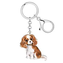 NEWEI Acryl Hund Schlüsselanhänger Zubehör Cute Pet Puppy Schlüsselring Für Damen Mädchen Hundeliebhaber Geldbörse Auto Geschenke (Cavalier King Charles) von NEWEI