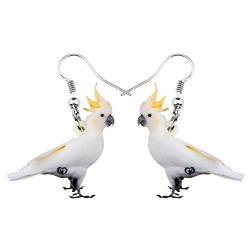 NEWEI Acryl Nymphensittich Papagei Vogel Ohrringe baumeln Tropfen für Frauen Mädchen Damen Mode Vogel Schmuck Geschenke Charme (Butter) von NEWEI