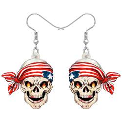 NEWEI Acrylic Halloween Sweet Piraten Skull Earrings Drop Dangle Fashion Charms Jewelry For Women Girls Gift (Piraten B) von NEWEI