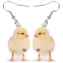 NEWEI Cute Hühner Ohrringe Charms Acryl Huhn Geschenke Bauernhof Tiere Schmuck für Damen (Gelb) von NEWEI