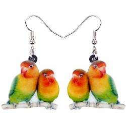 NEWEI Cute Macaw Papagei Vogel Ohrringe für Damen Mädchen Damen Acryl Tiere Schmuck Geschenke Charms (Grün) von NEWEI