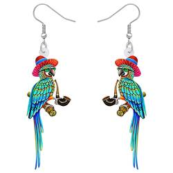 NEWEI Cute Macaw Papagei Vogel Ohrringe für Damen Mädchen Damen Acryl Tiere Schmuck Geschenke Charms (Hawaii A) von NEWEI