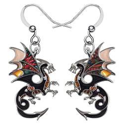 NEWEI Fantasy Emaille Dragons Ohrringe Cute Dragon Geschenke Drache Schmuck Charms für Damen Frauen Mädchen (Lehm) von NEWEI