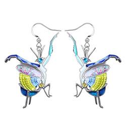 NEWEI Funny Emaille Gottesanbeterin Ohrringe Hängend Insekten Schmuck Garten Tier Ornamente Charms Für Damen Mädchen (Marineblau) von NEWEI