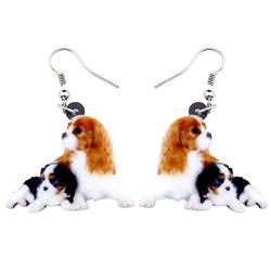 NEWEI Nette Cavalier König Charles Spaniel Ohrringe Mode Haustier Schmuck für Mädchen Frauen Hund Liebhaber (Mehrfarbig) von NEWEI