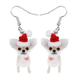 NEWEI Nette Weihnachten Hund Ohrringe Dangle Schmuck für Mädchen Frauen Geschenke Charms (Weihnachten Chihuahua #3) von NEWEI