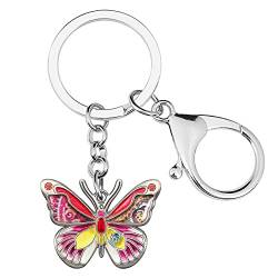 NEWEI Niedlicher Schmetterling Schlüsselanhänger für Frauen Mädchen Kinder Geldbörse Charm, rose, Medium von NEWEI