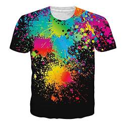 NEWISTAR Karneval T Shirts Herren 3D Bunte Casual Rundhals Kurzarm Tee Tops Faschingskostüm für Männer M von NEWISTAR