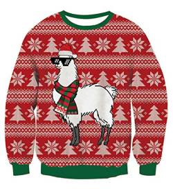 NEWISTAR Unisex Weihnachtspullover Strickpullover 3D Druck Hässlich Weihnachtspulli für Herren und Dame von NEWISTAR