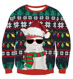 NEWISTAR Weihnachtspullover 3D Gedruckt Unisex Druck Pullover Weihnachten Pullover Ugly Christmas Sweater von NEWISTAR