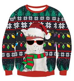 NEWISTAR Weihnachtspullover Neuheit 3D Druck Hässlich Weihnachten Sweatshirts Pullover Jumpers Ugly Christmas Sweater von NEWISTAR